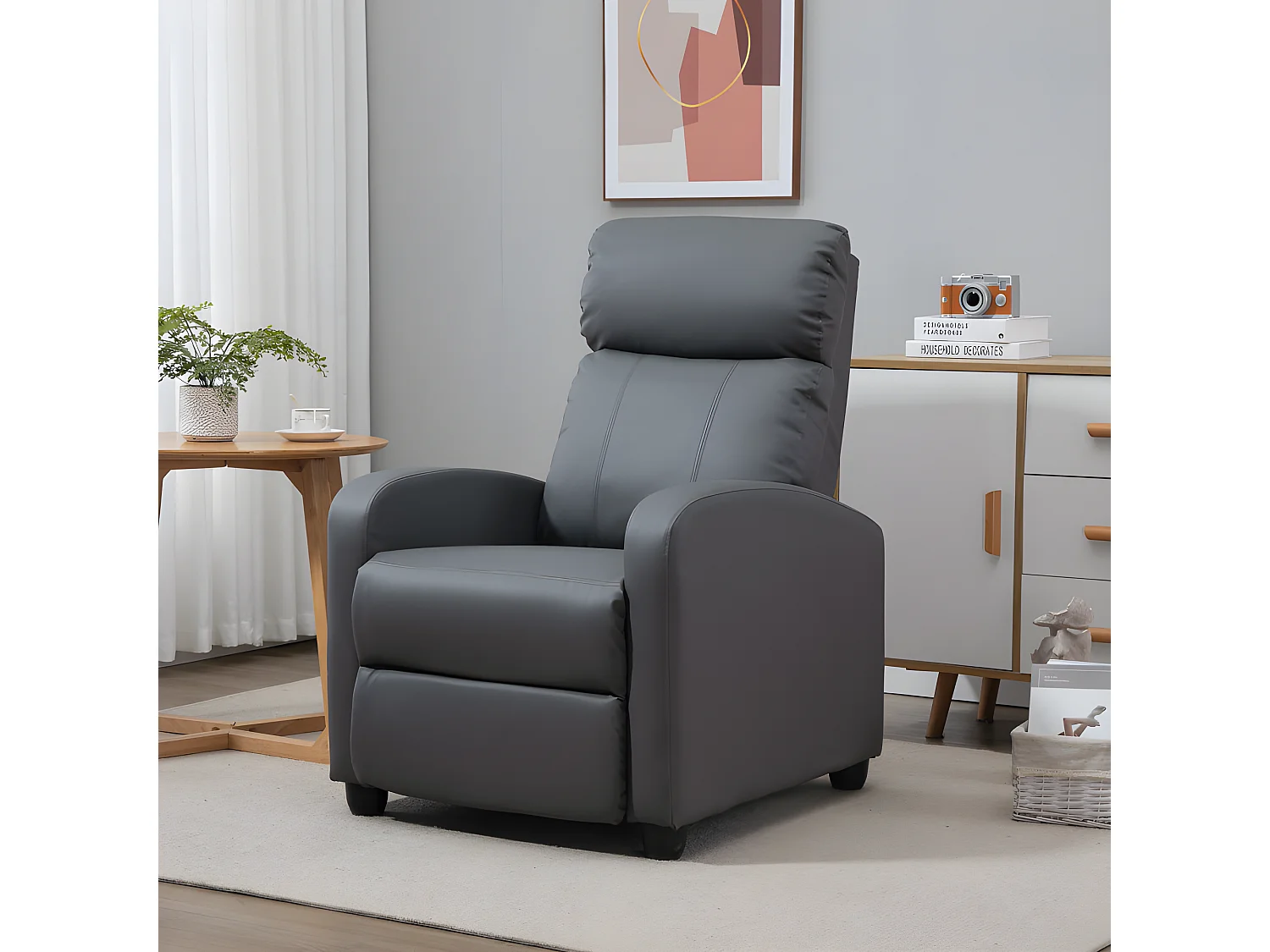 Fauteuil de relaxation massant ETIENNE gris