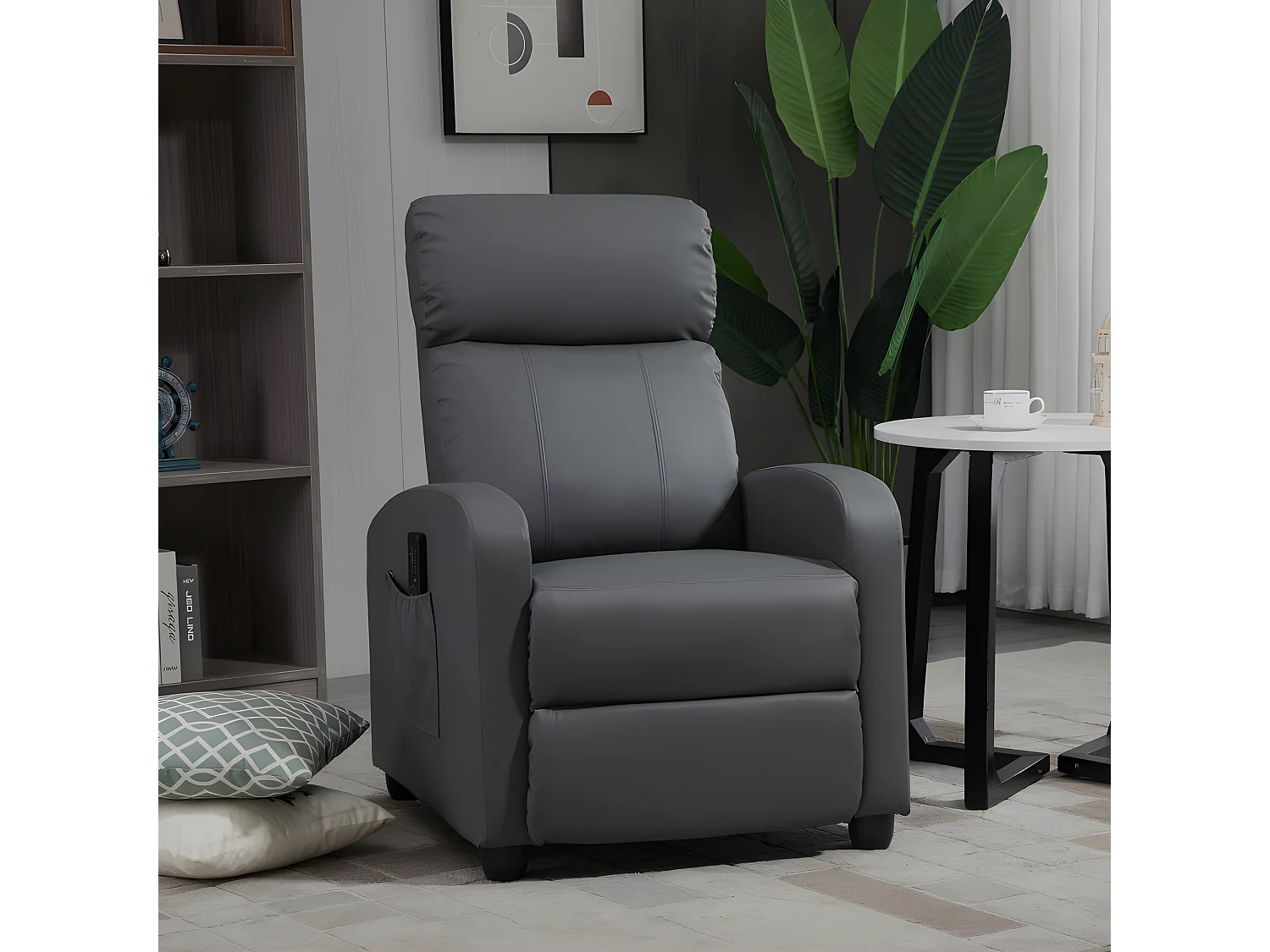 Fauteuil de relaxation massant ETIENNE gris