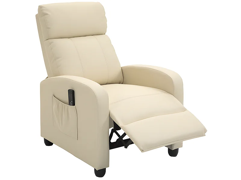 Fauteuil relaxant massant YOURI crème