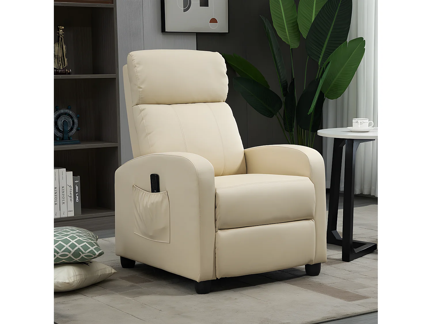 Fauteuil relaxant massant YOURI crème