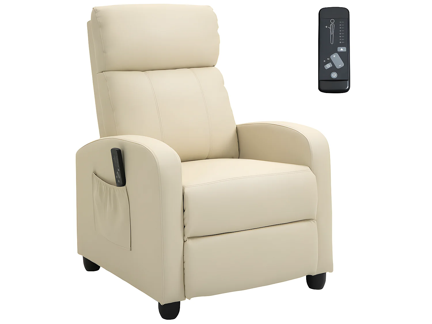 Fauteuil relaxant massant YOURI crème