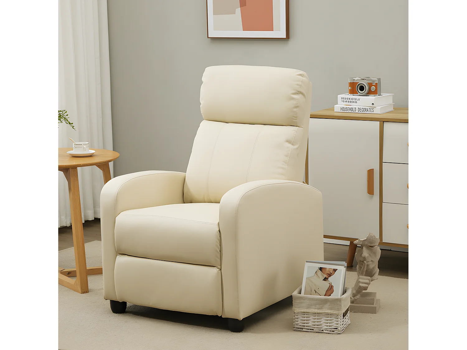 Fauteuil relaxant massant YOURI crème