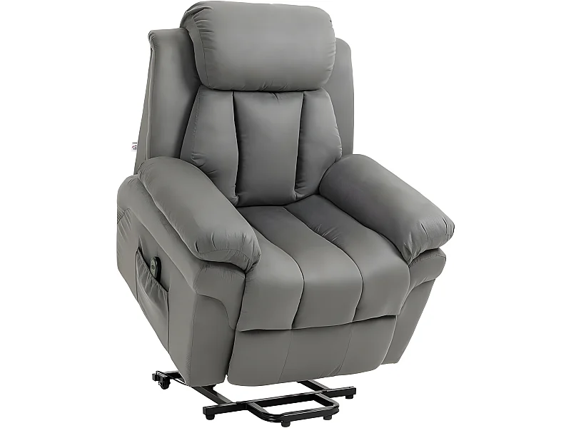 Fauteuil de Relaxation Releveur Boston avec Repose-Pieds Tissu Gris