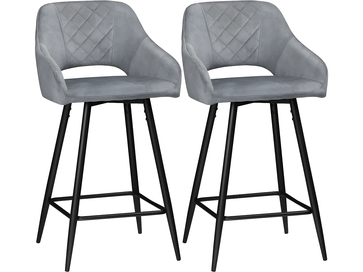 Lot de 2 chaises de salon SAMUEL gris et noir