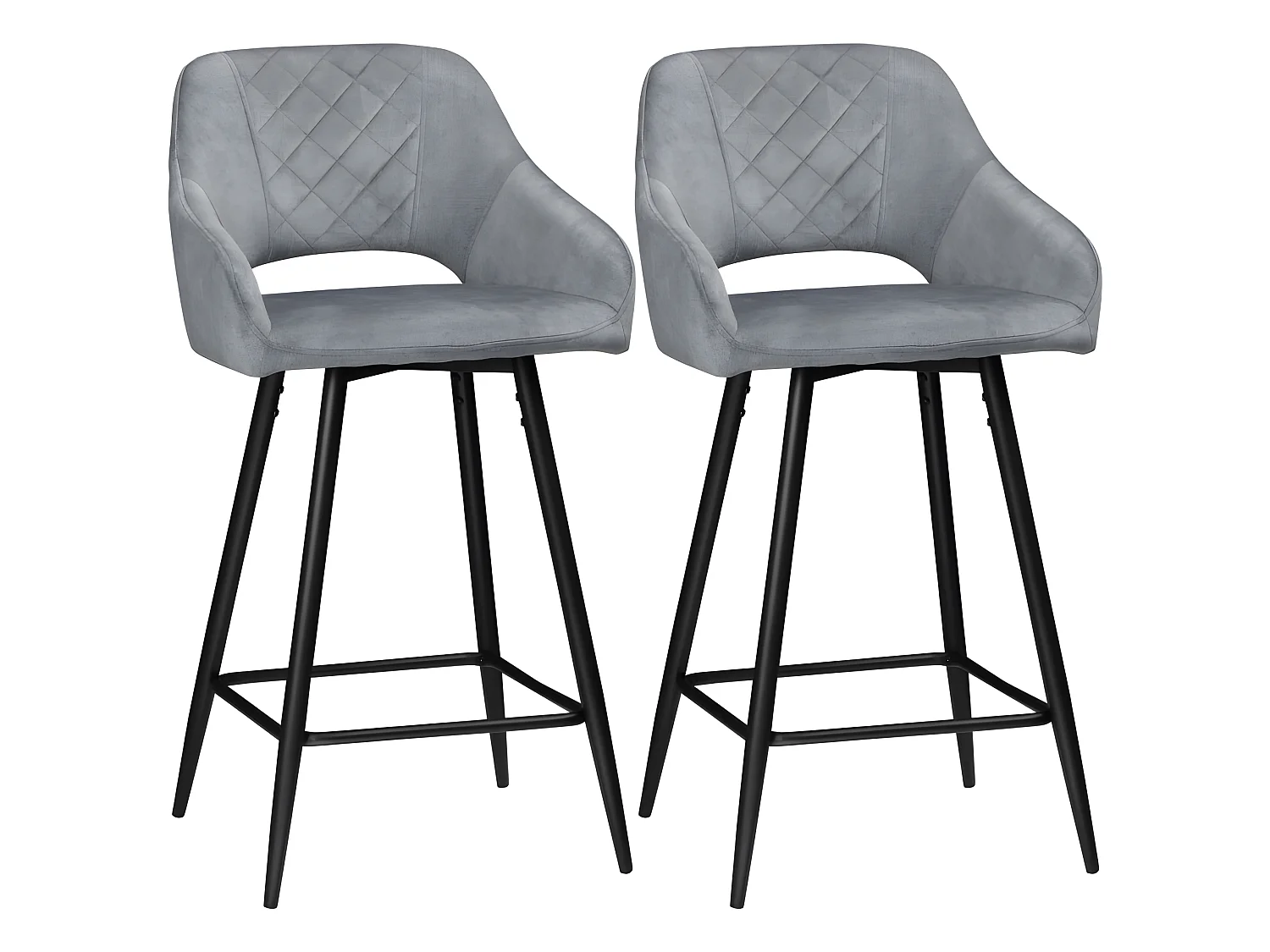 Lot de 2 chaises de salon SAMUEL gris et noir