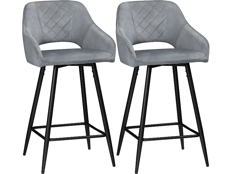 Lot de 2 chaises de salon SAMUEL gris et noir