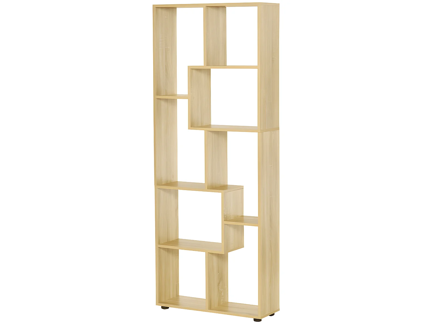 Bibliothèque étagère zigzag Zéphyr en bois naturel