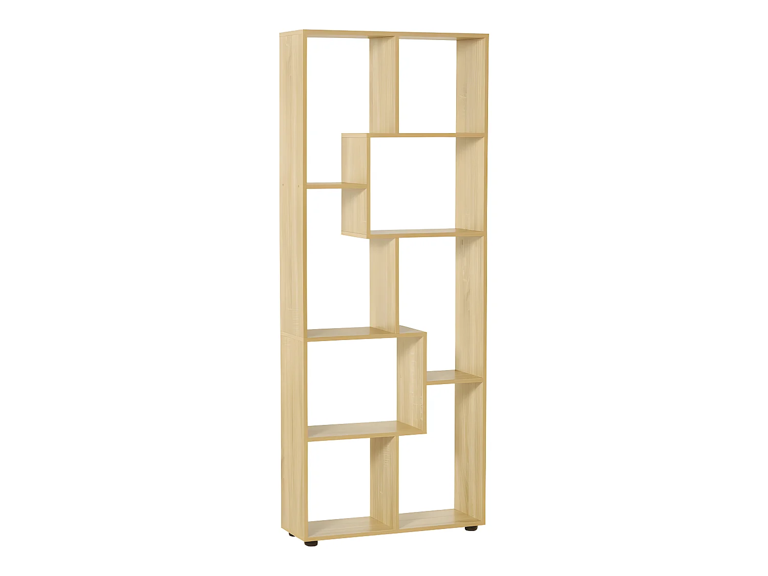 Bibliothèque étagère zigzag Zéphyr en bois naturel