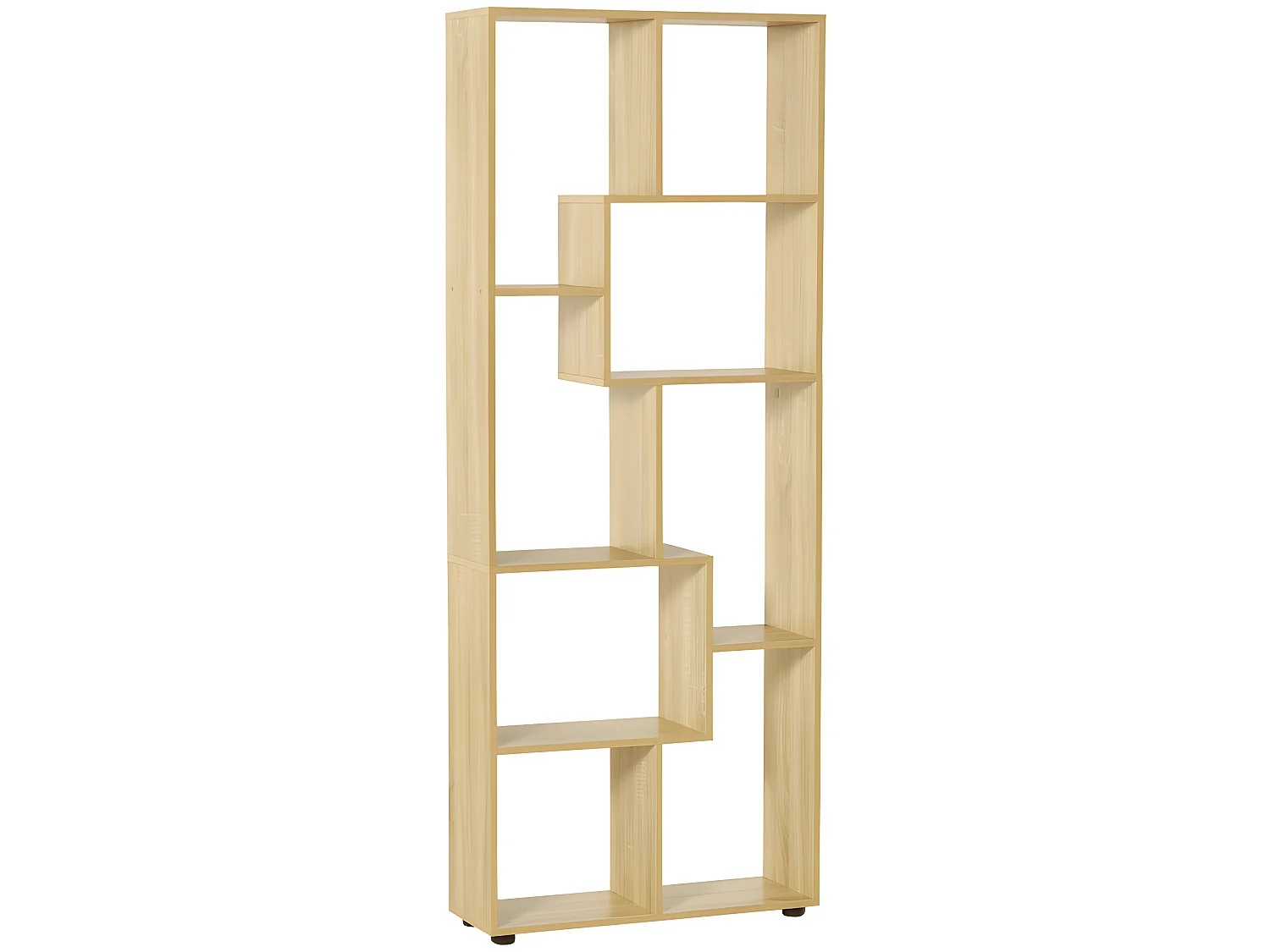 Bibliothèque étagère zigzag Zéphyr en bois naturel