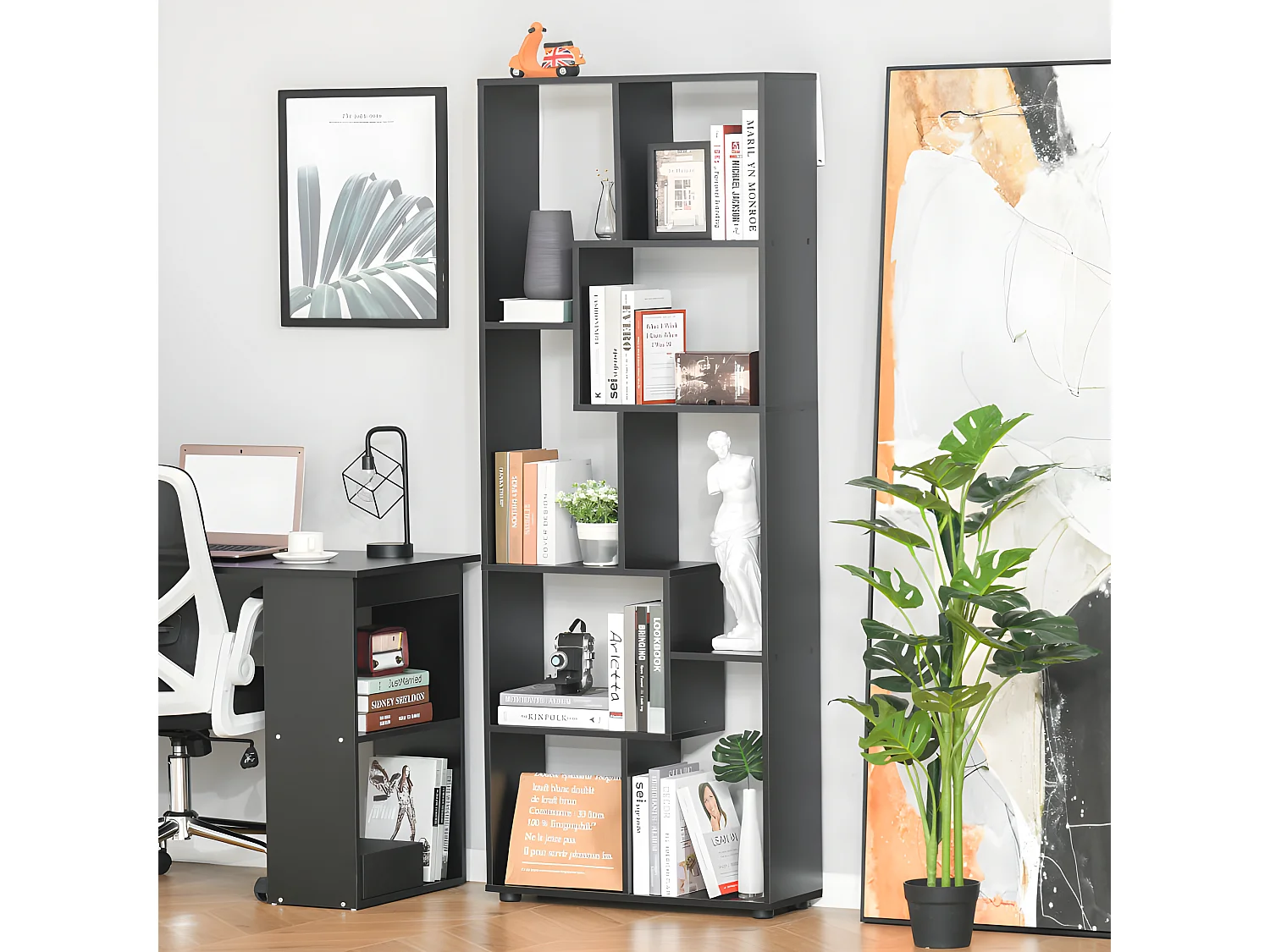 Bibliothèque zigzag NICE full noir