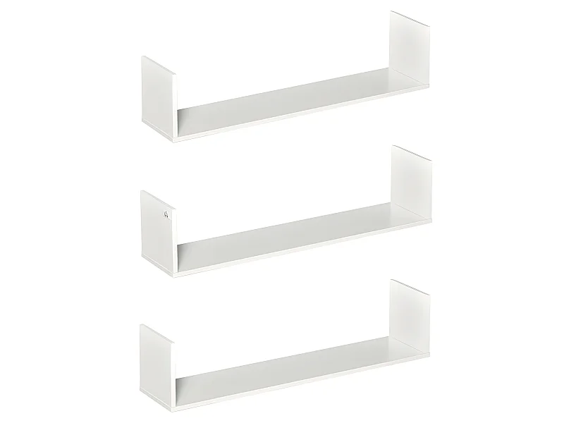 Lot de 3 étagères murales SANTOS blanches