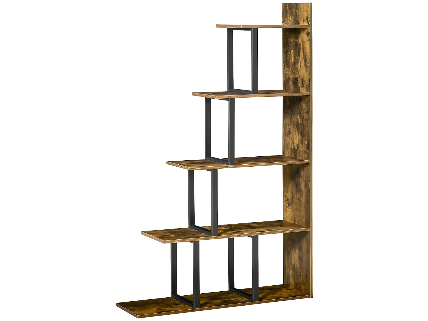 Etagère bibliothèque escalier AREZZO bois et noir