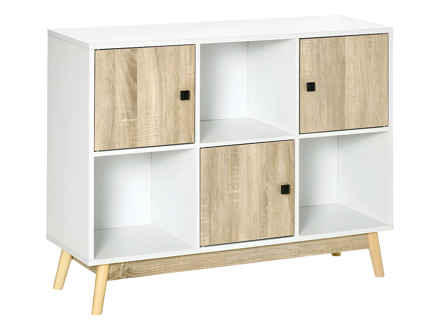 Bibliothèque scandinave REUS aspect chêne clair