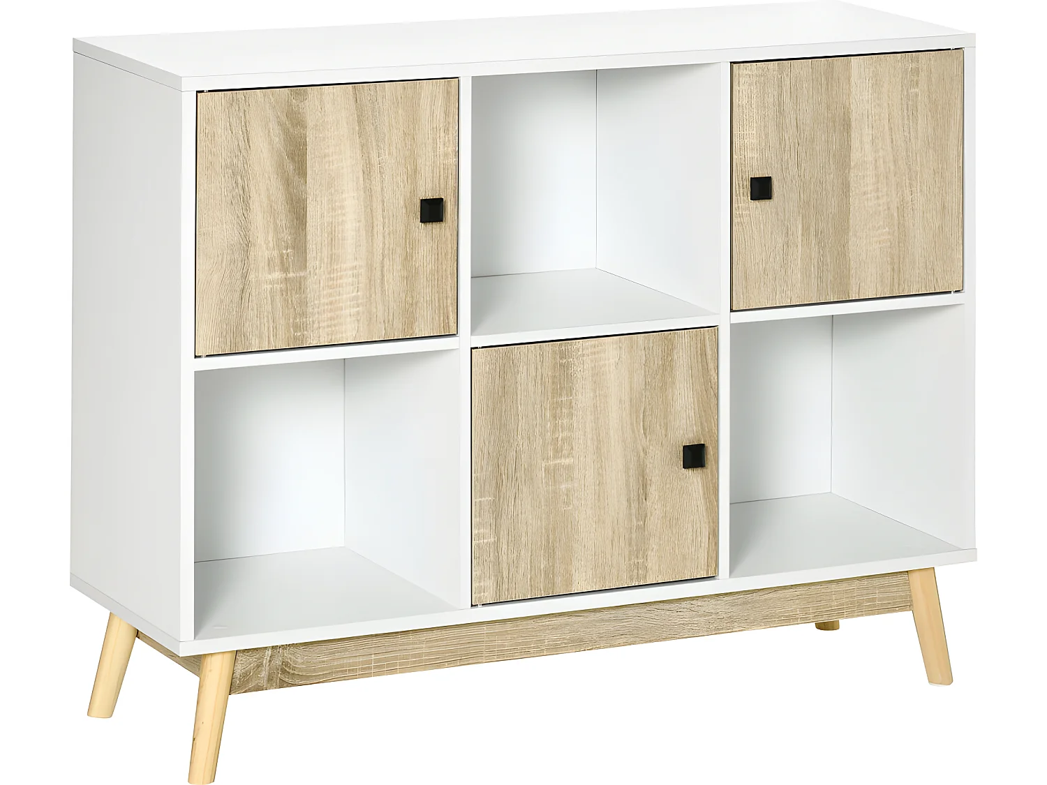 Bibliothèque scandinave REUS aspect chêne clair