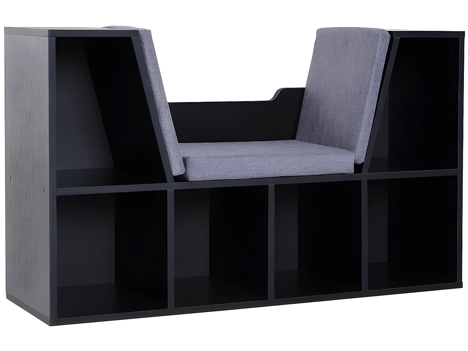 Banc bibliothèque MATARO noir et gris