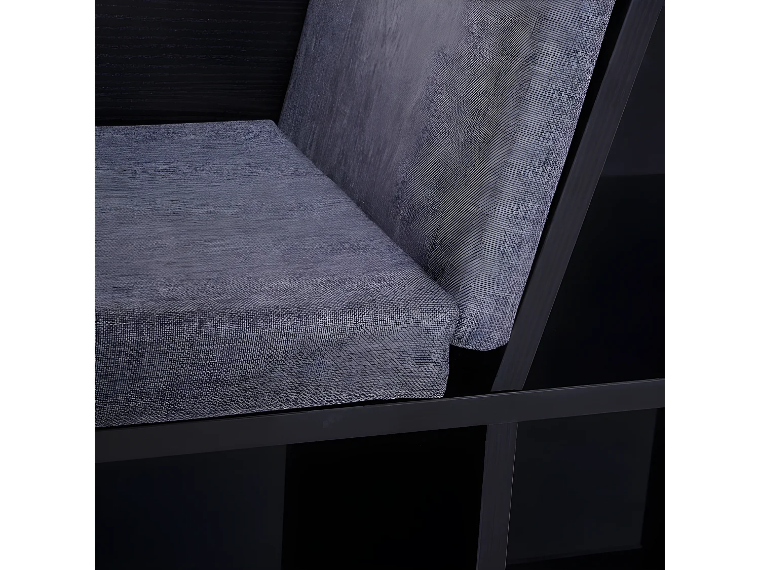 Banc bibliothèque MATARO noir et gris