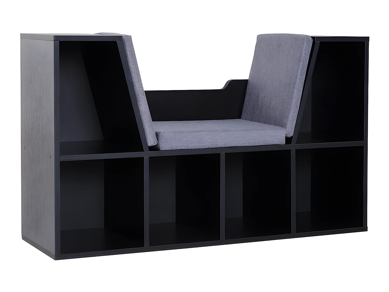 Banc bibliothèque MATARO noir et gris