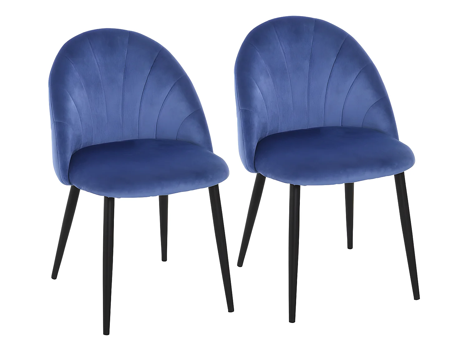Lot de 2 chaises velours art déco BETTYSTOWN bleues