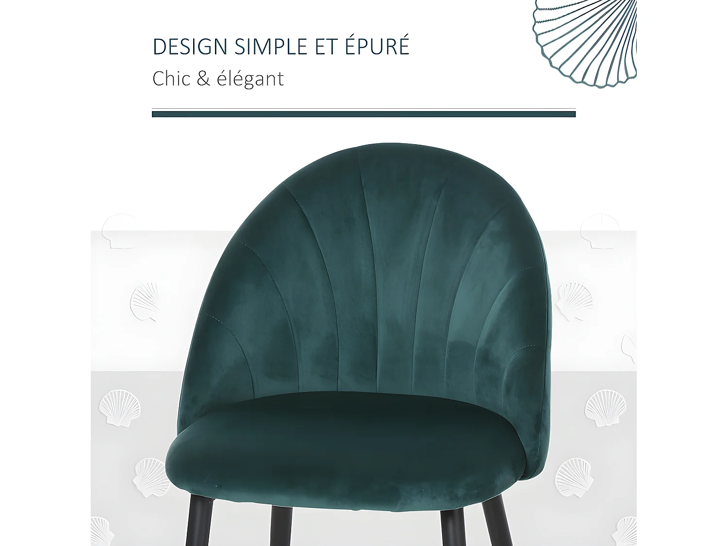 Lot de 2 chaises COLIBRI velours vert