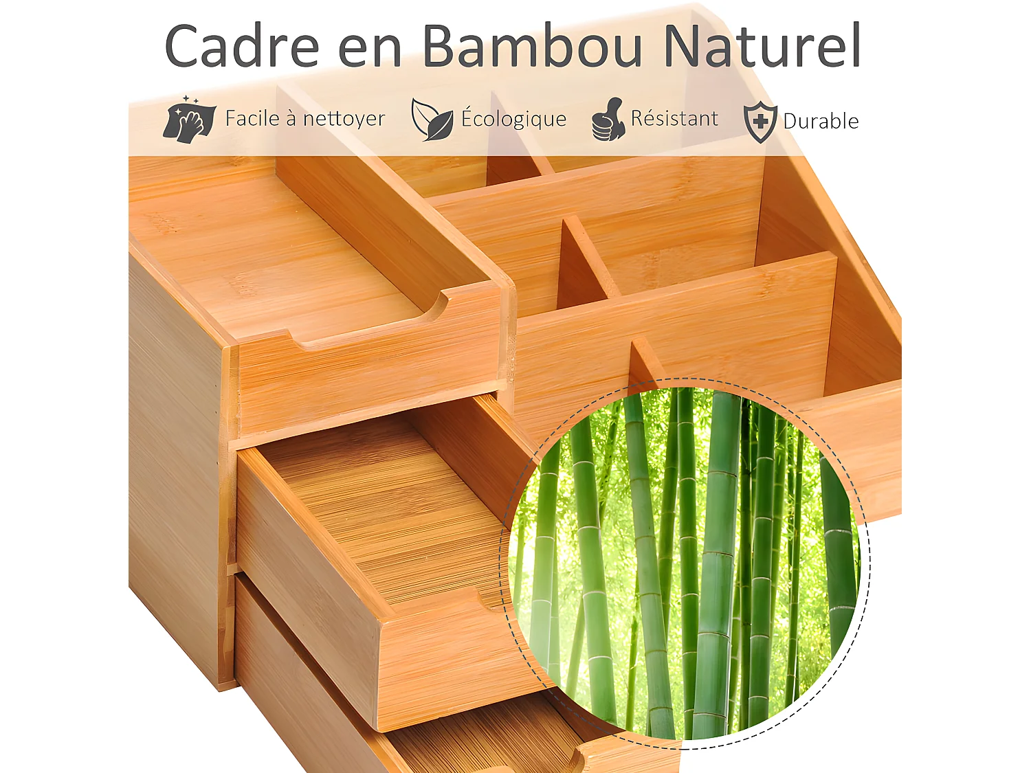 Organiseur de bureau PRETO bambou