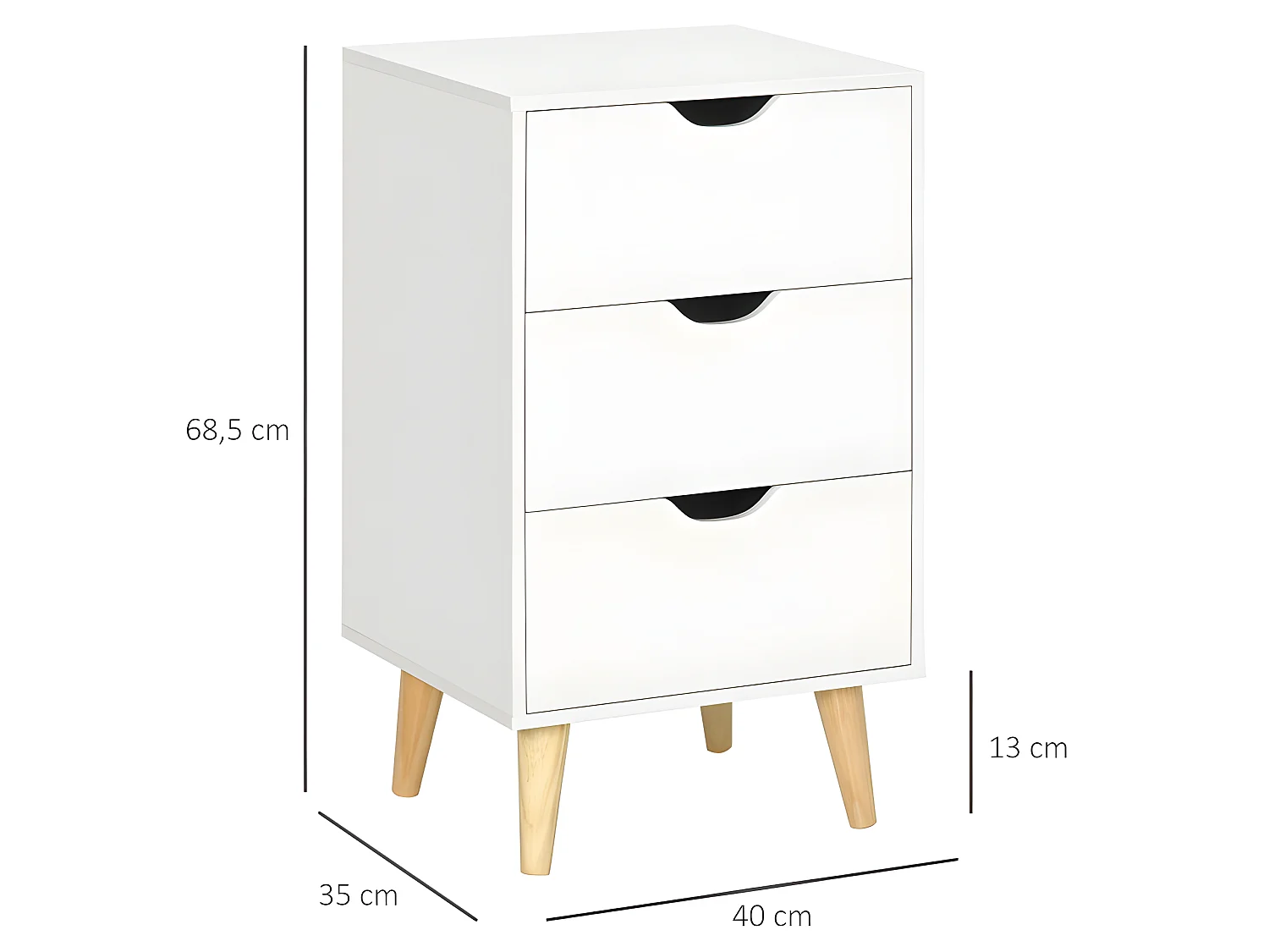 Chiffonnier scandinave PALMA bois et pin