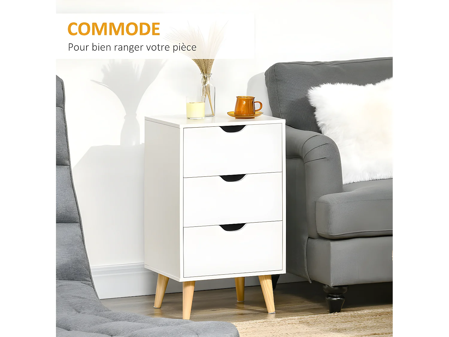 Chiffonnier scandinave PALMA bois et pin