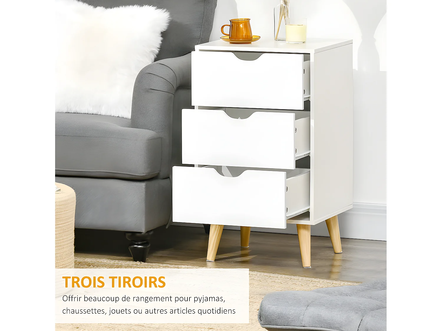 Chiffonnier scandinave PALMA bois et pin