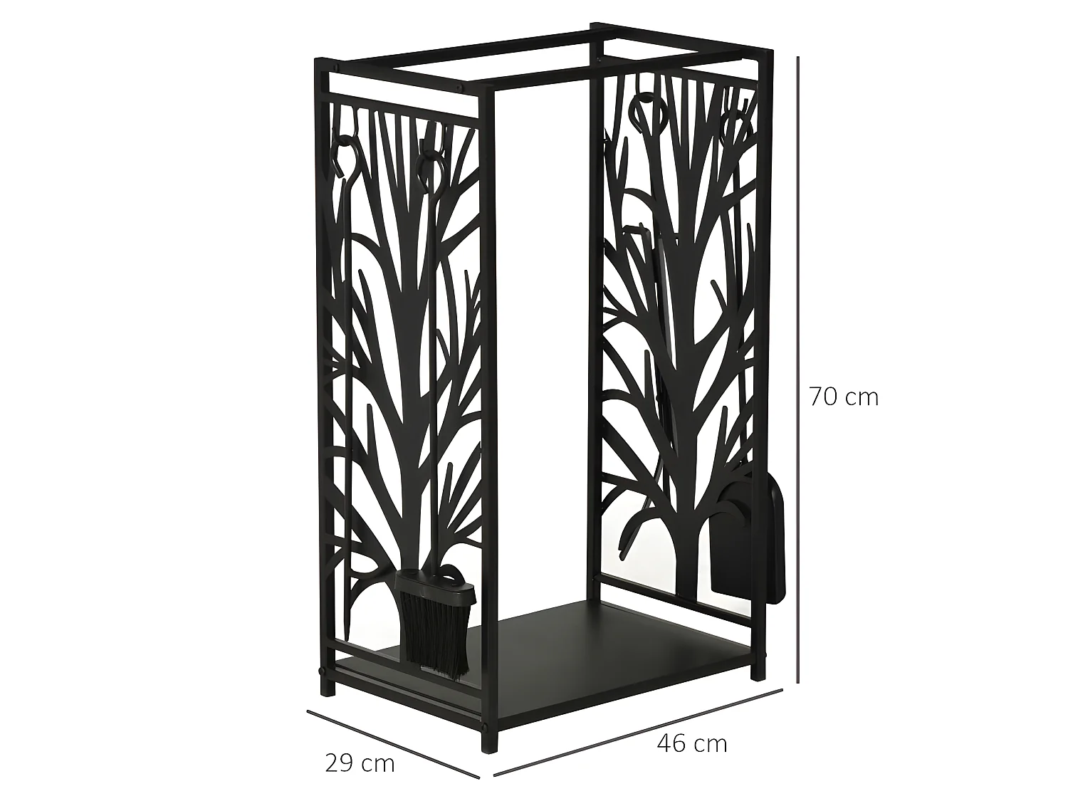 Serviteur de cheminée porte-bûches FUEGO noir