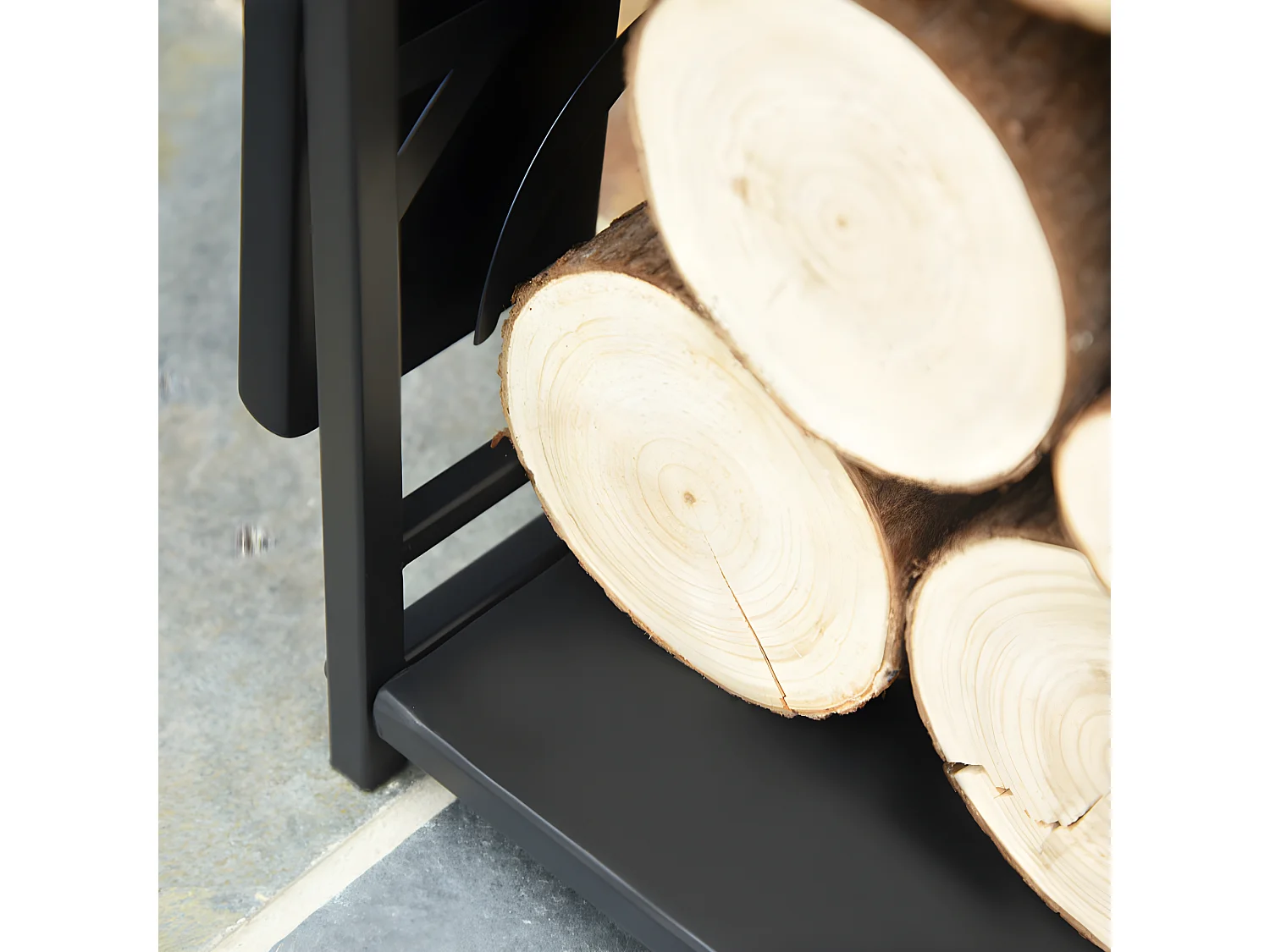 Serviteur de cheminée porte-bûches FUEGO noir