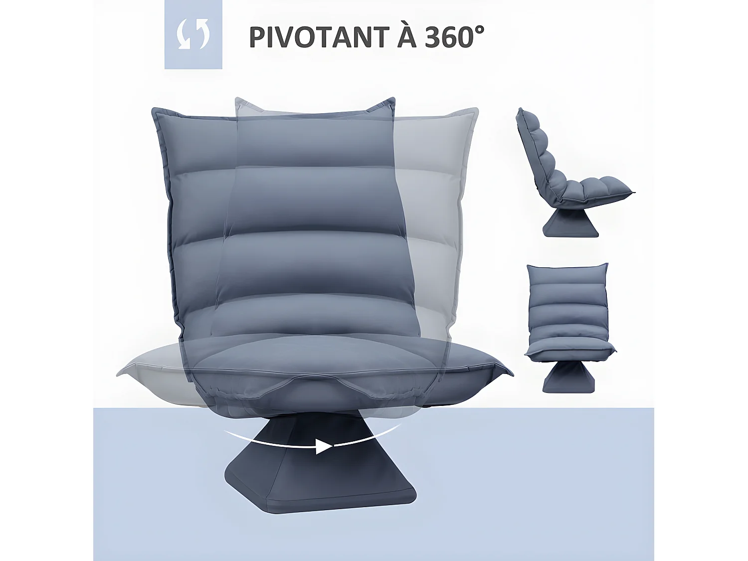 Fauteuil lounge SARAGOSSE gris