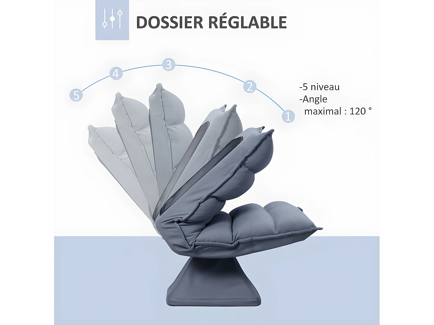 Fauteuil lounge SARAGOSSE gris