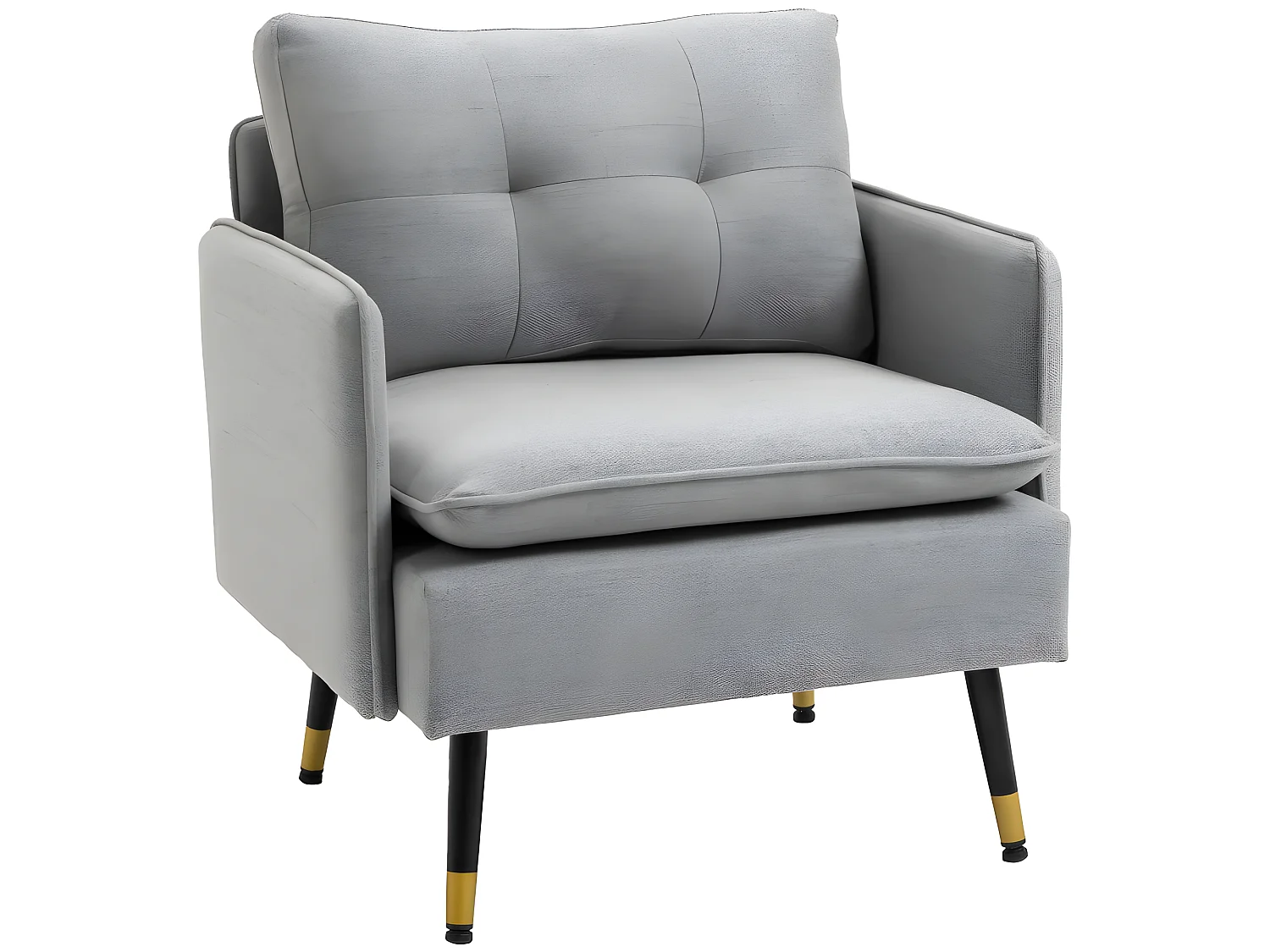 Fauteuil capitonné RUBI gris