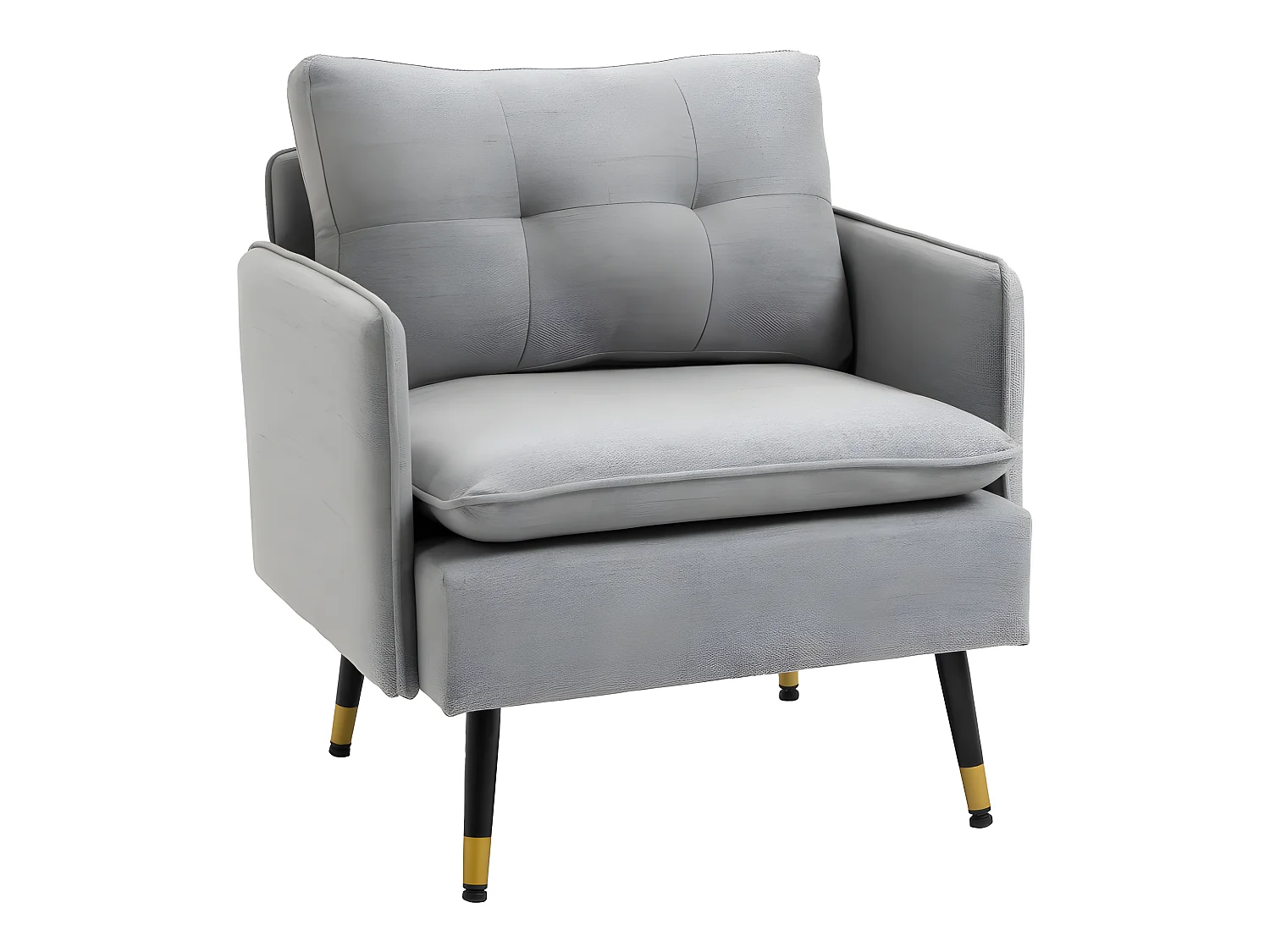 Fauteuil capitonné RUBI gris