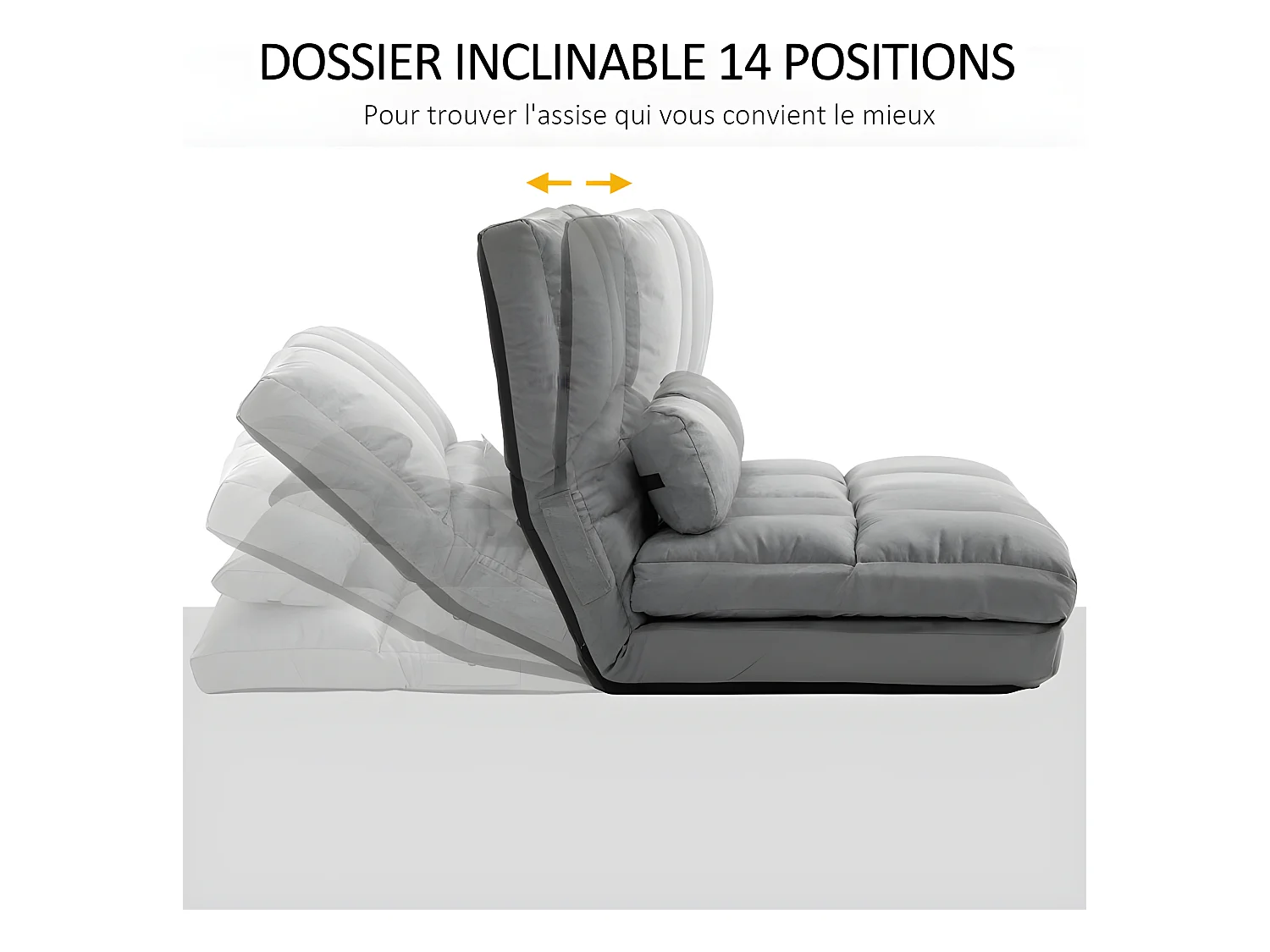 Chauffeuse canapé convertible PLAISANCE grise