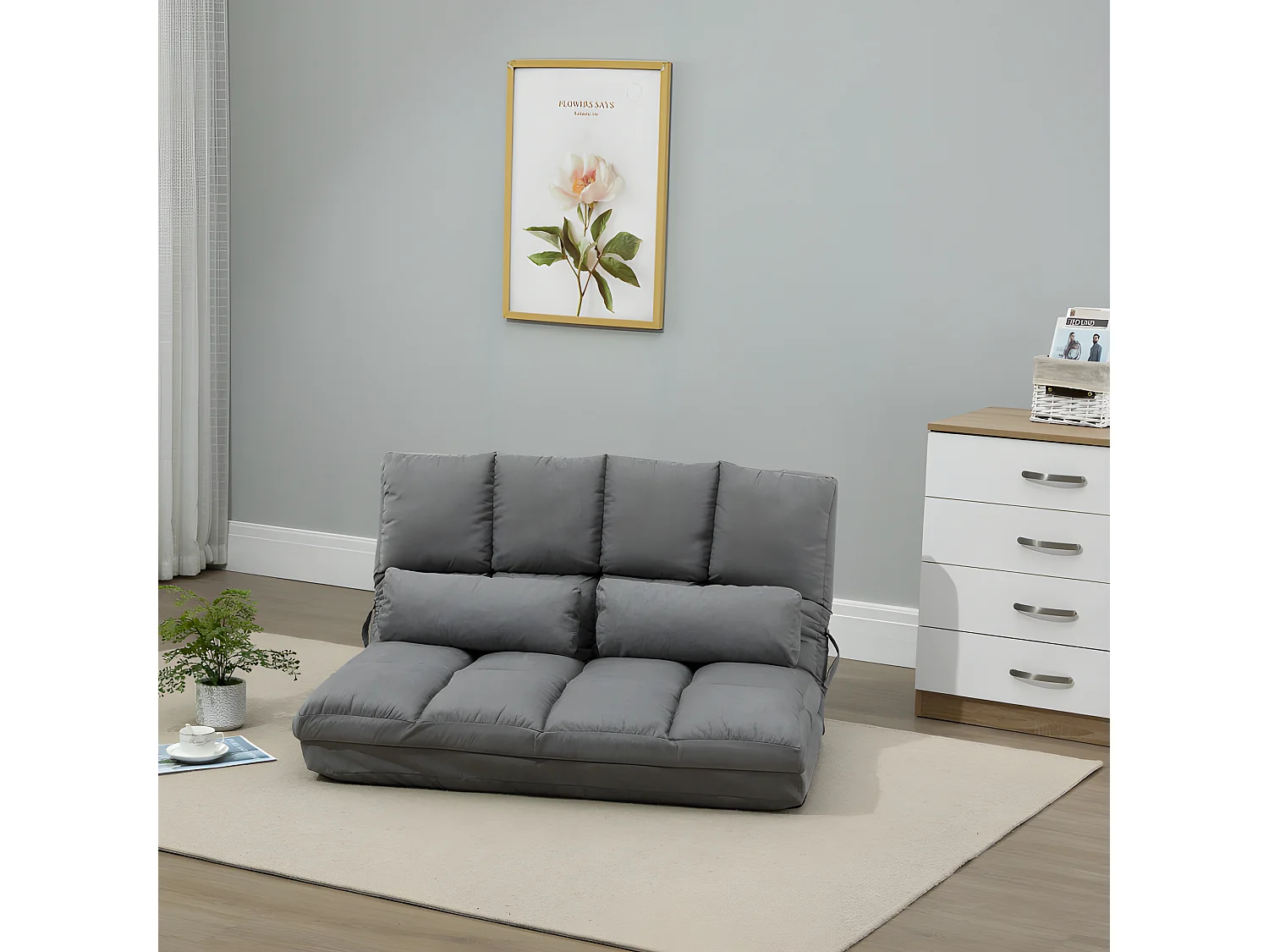 Chauffeuse canapé convertible PLAISANCE grise