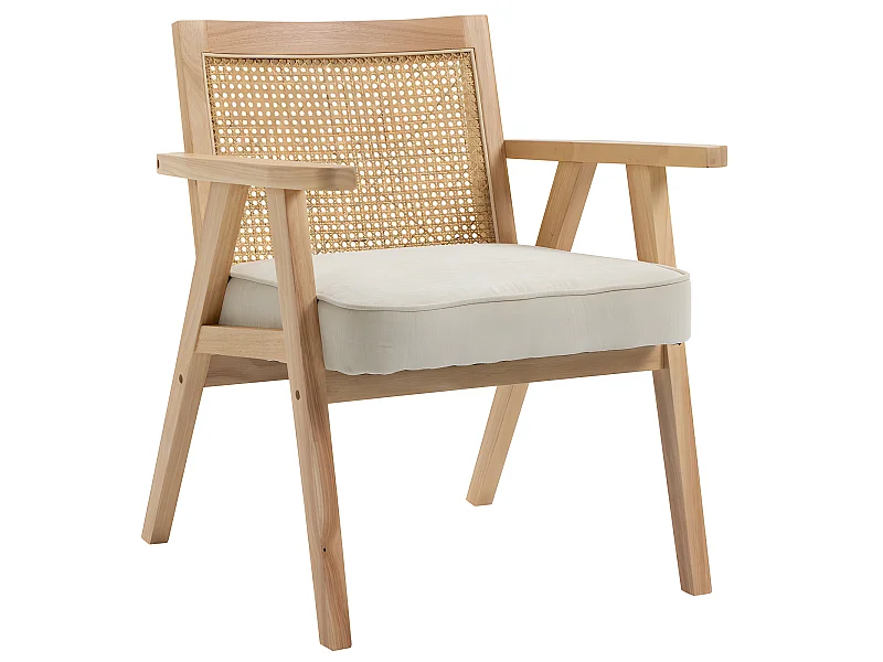 Fauteuil cannage LARIDA beige