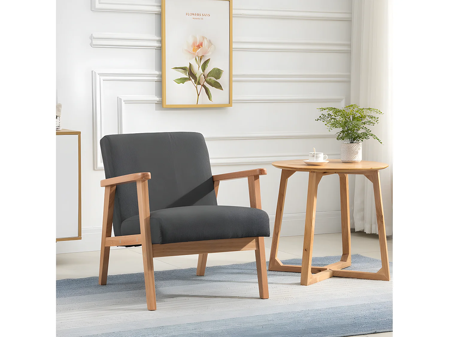 Fauteuil lounge FANO gris