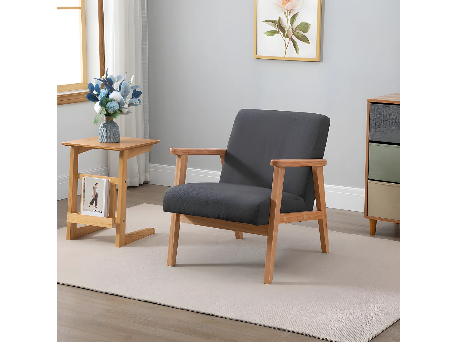 Fauteuil lounge FANO gris