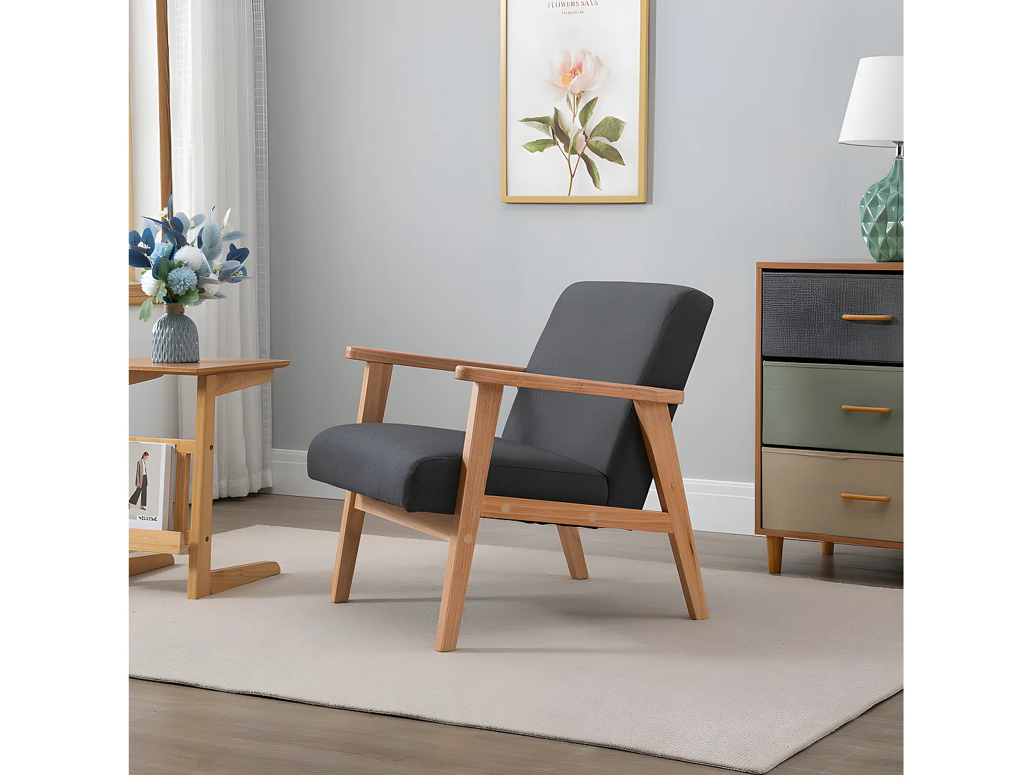 Fauteuil lounge FANO gris