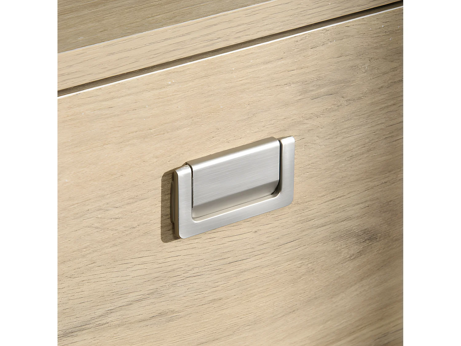 Meuble TV aspect chêne clair, noir au design réversible