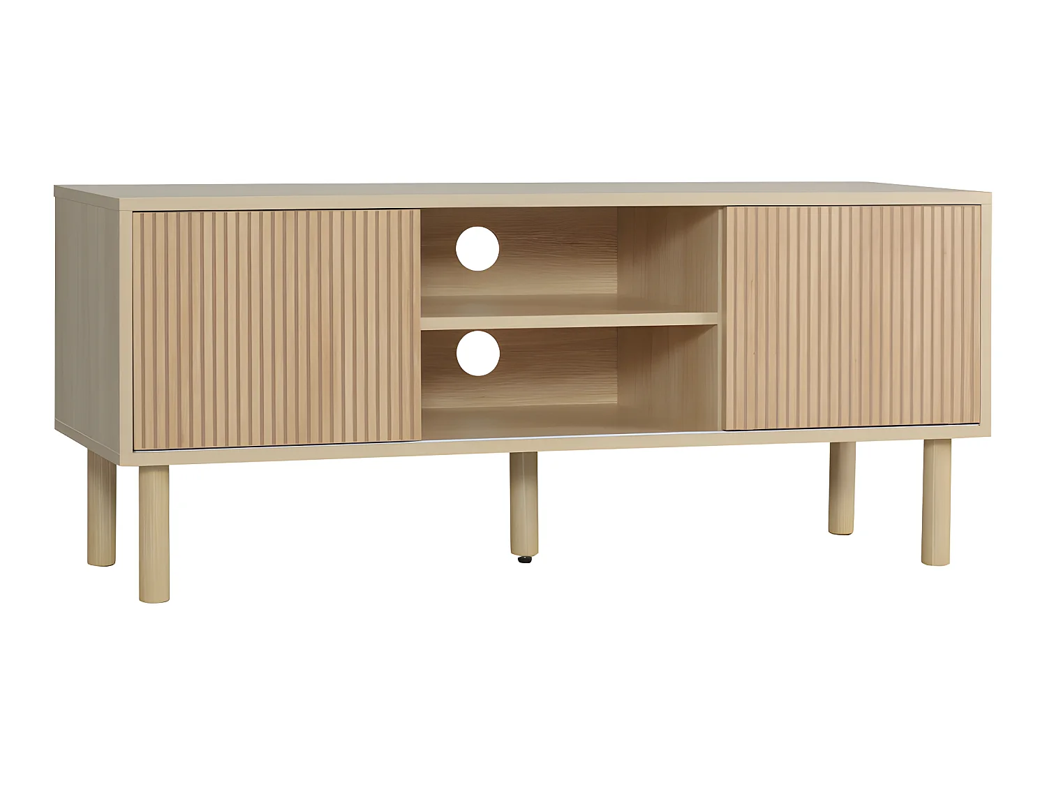 Meuble TV design BARCELONE aspect bois clair