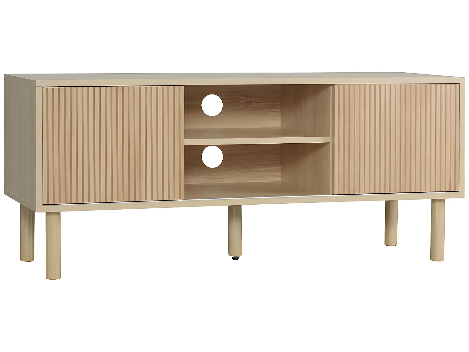 Meuble TV design BARCELONE aspect bois clair