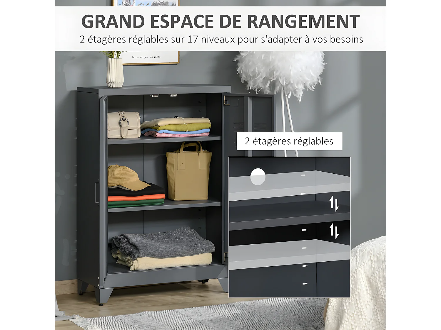 Buffet industriel BERGAME tôle de métal