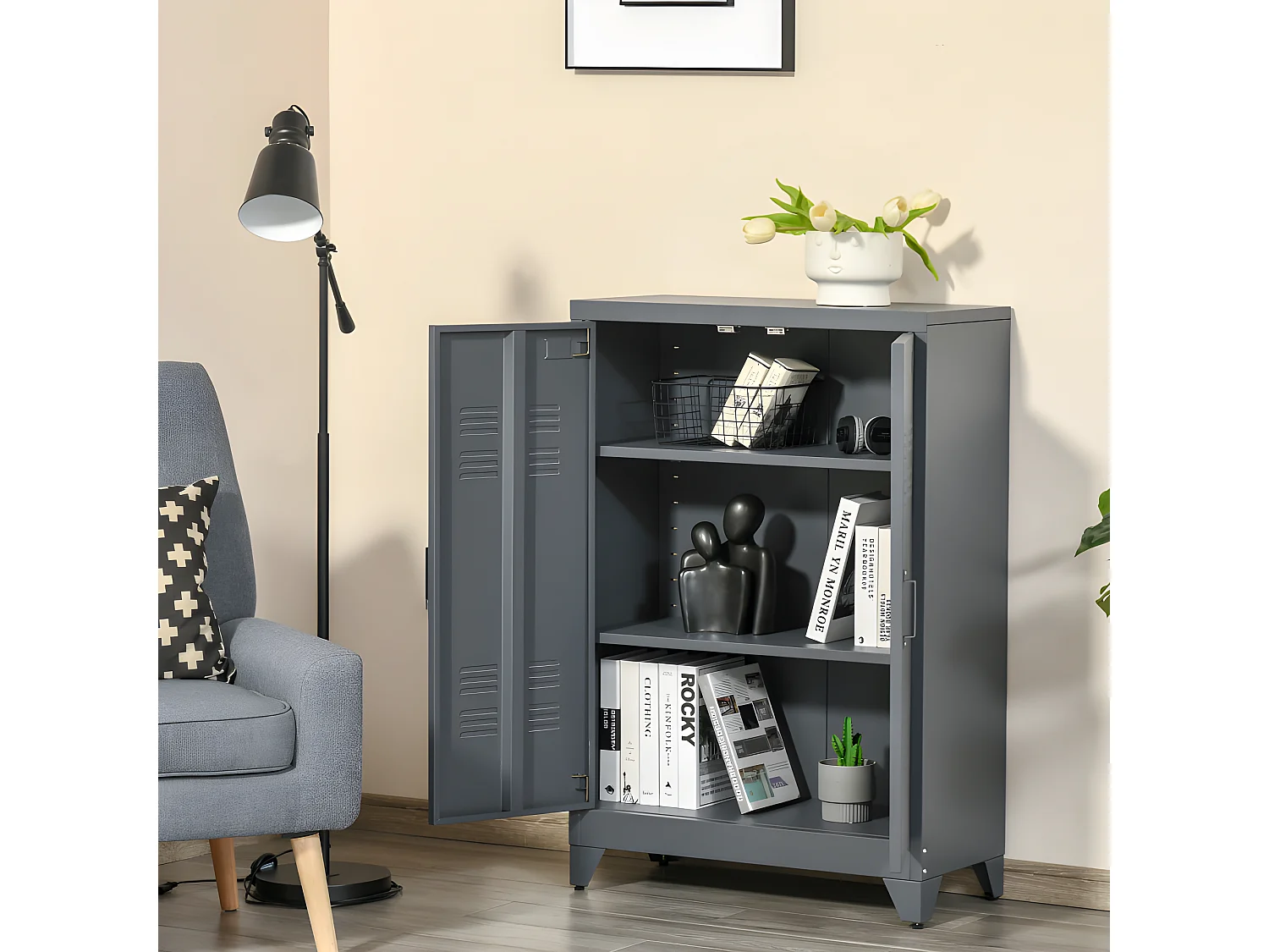 Buffet industriel BERGAME tôle de métal