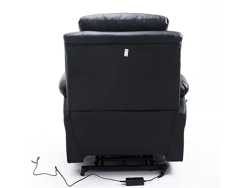 Fauteuil de Relaxation Releveur Boston avec Repose-Pieds Noir