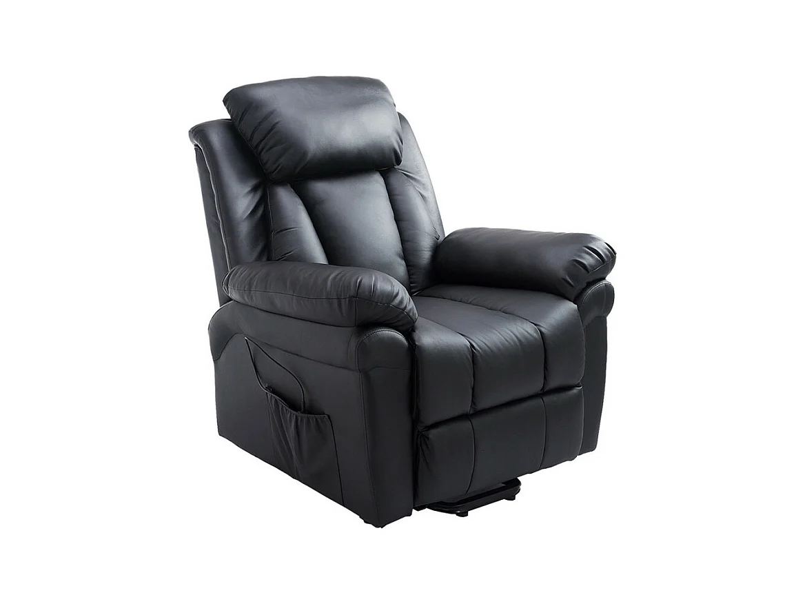 Fauteuil de Relaxation Releveur Boston avec Repose-Pieds Noir