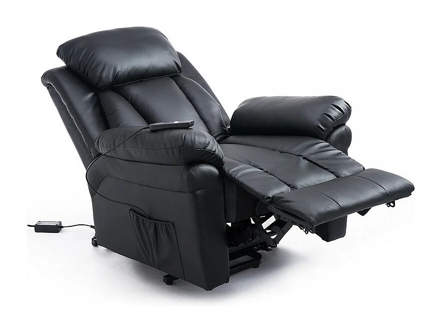 Fauteuil de Relaxation Releveur Boston avec Repose-Pieds Noir