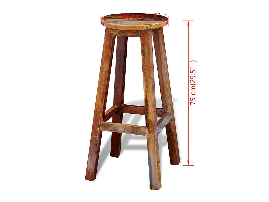Tabouret de bar Bois de récupération massif