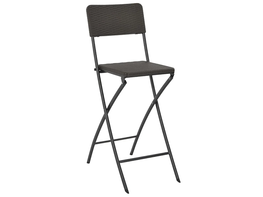Chaise de bar pliable lot de 2 PEHD et acier Aspect de rotin