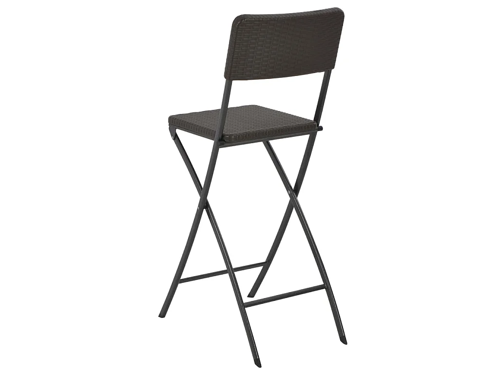 Chaise de bar pliable lot de 2 PEHD et acier Aspect de rotin